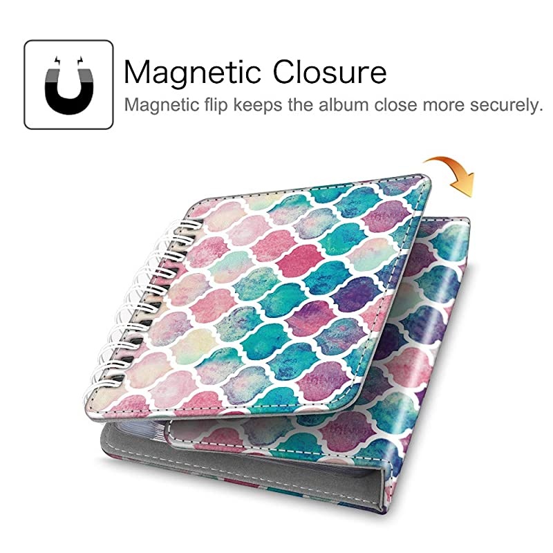 Calendar Photo Album for 3-Inch Film - 64 Pockets Album for Fujifilm Instax Mini 11/Mini 9/Mini Link Printer/Mini LiPlay, Canon Ivy CLIQ, Polaroid, Kodak Instant Print Camera, Moroccan Love