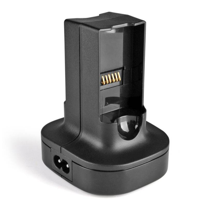 Xbox 360 2 Pack Rechargeable Battery Pack + Dual Charging Station Dock Stand Base (Black) for Xbox 360 Wireless Controller