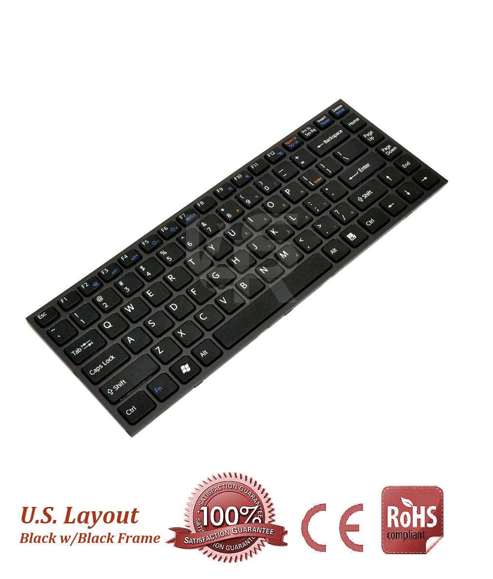 Loreso Compatible Laptop Keyboard Replacement For Sony VAIO VPCY1 VPCY2 VPC-Y1 VPC-Y2 9J.N0U82.K0U 95007464 148768711 148768561 148768661 9J.N0U82.M0R 9J.N0U82.K0R NSK-S8M0R Black with Black frame