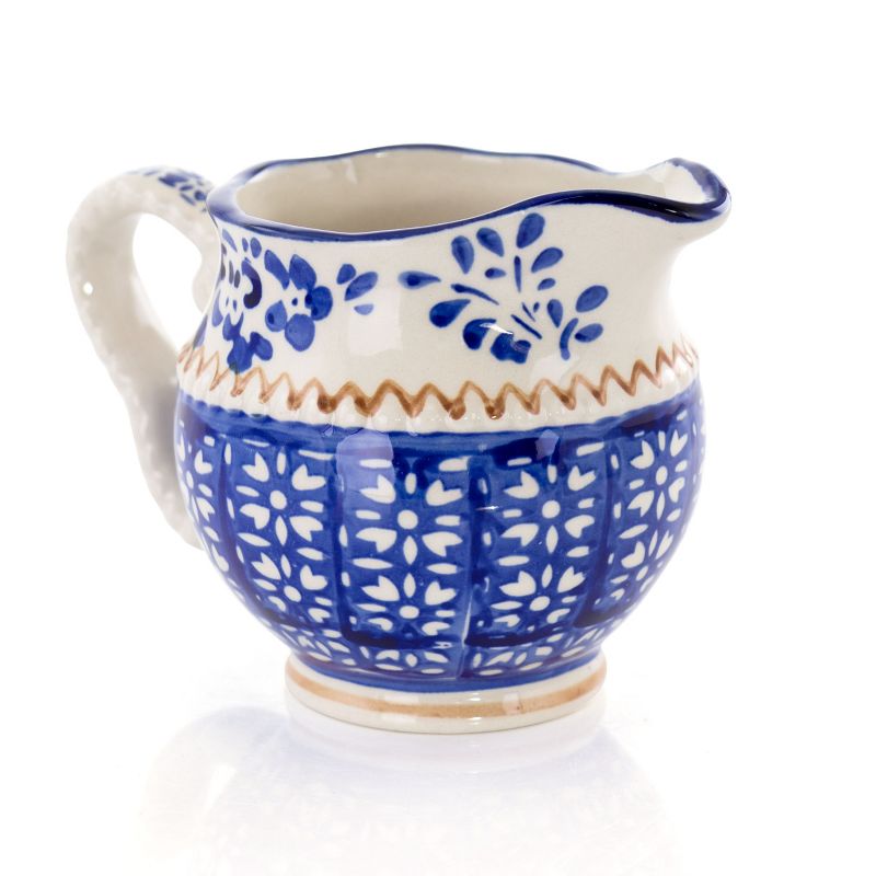 Meritage Botany 5.5 Inch 10 Ounce Stoneware Creamer in Deep Blue