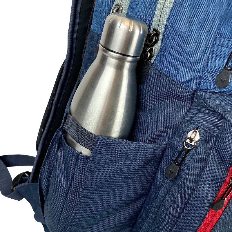 Bondka 20.5" Jumpstreet Backpack - Blue/Black with Red Accent