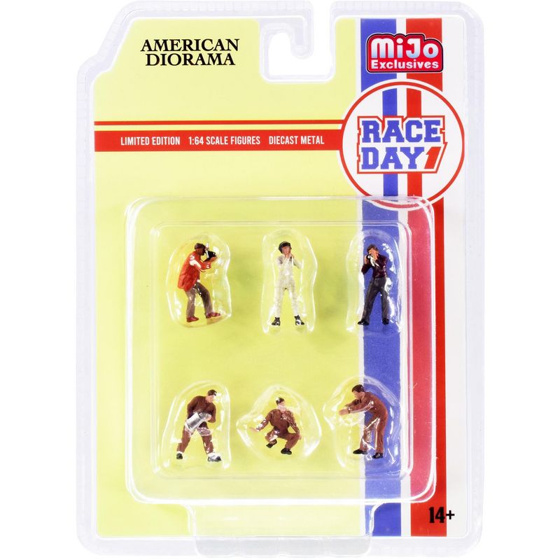 "Race Day 1" 6 piece Diecast Figurine Set for 1/64 Scale Models by American Diorama