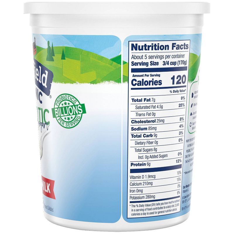 Stonyfield Organic Plain Whole Milk Probiotic Yogurt - 32oz Tub