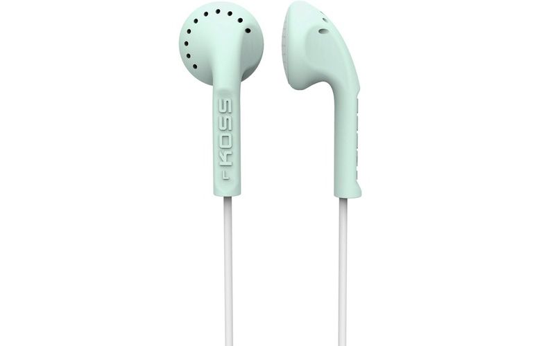 Koss KE10 Earbuds - Stereo - Mint - Wired - 32 Ohm - 40 Hz 20 kHz - Earbud - Binaural - Outer-ear - 4 ft Cable