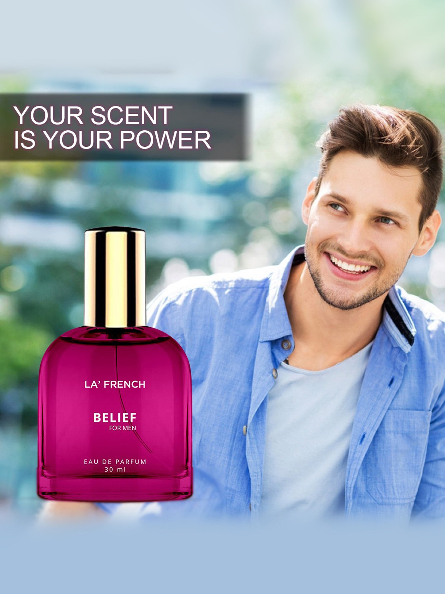 La'french Belief Eau de Parfum for Men - 30 ml