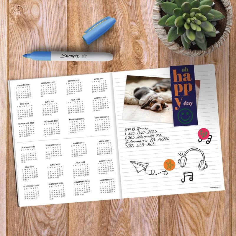 2021-22 Academic Planner 6.5" x 8" Bold Stripes Monthly - The Time Factory