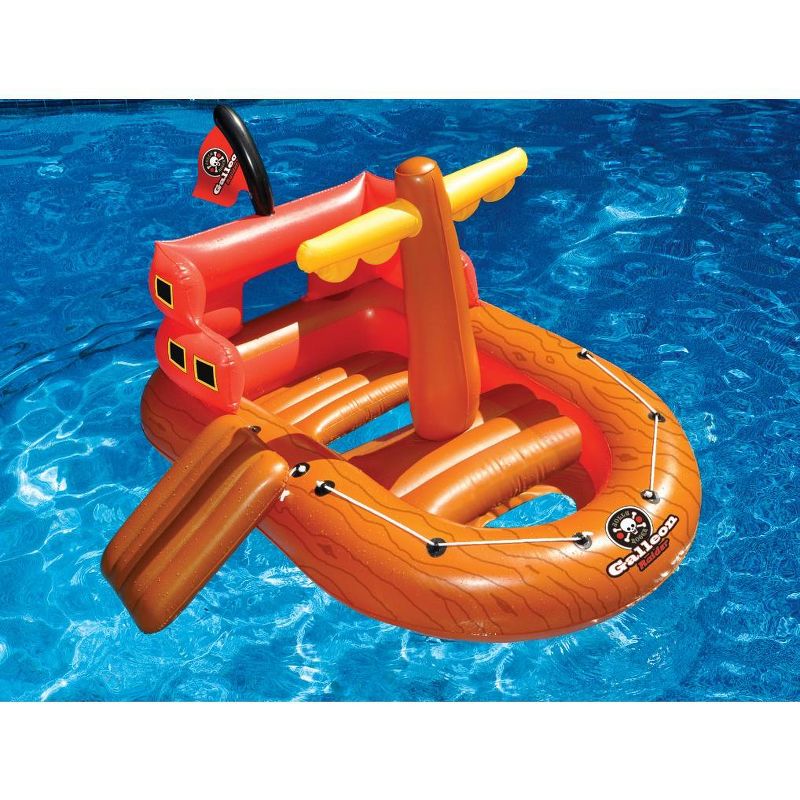 Swimline 62" Inflatable Galleon Raider Pirate Ship Floating Toy - Orange/Red