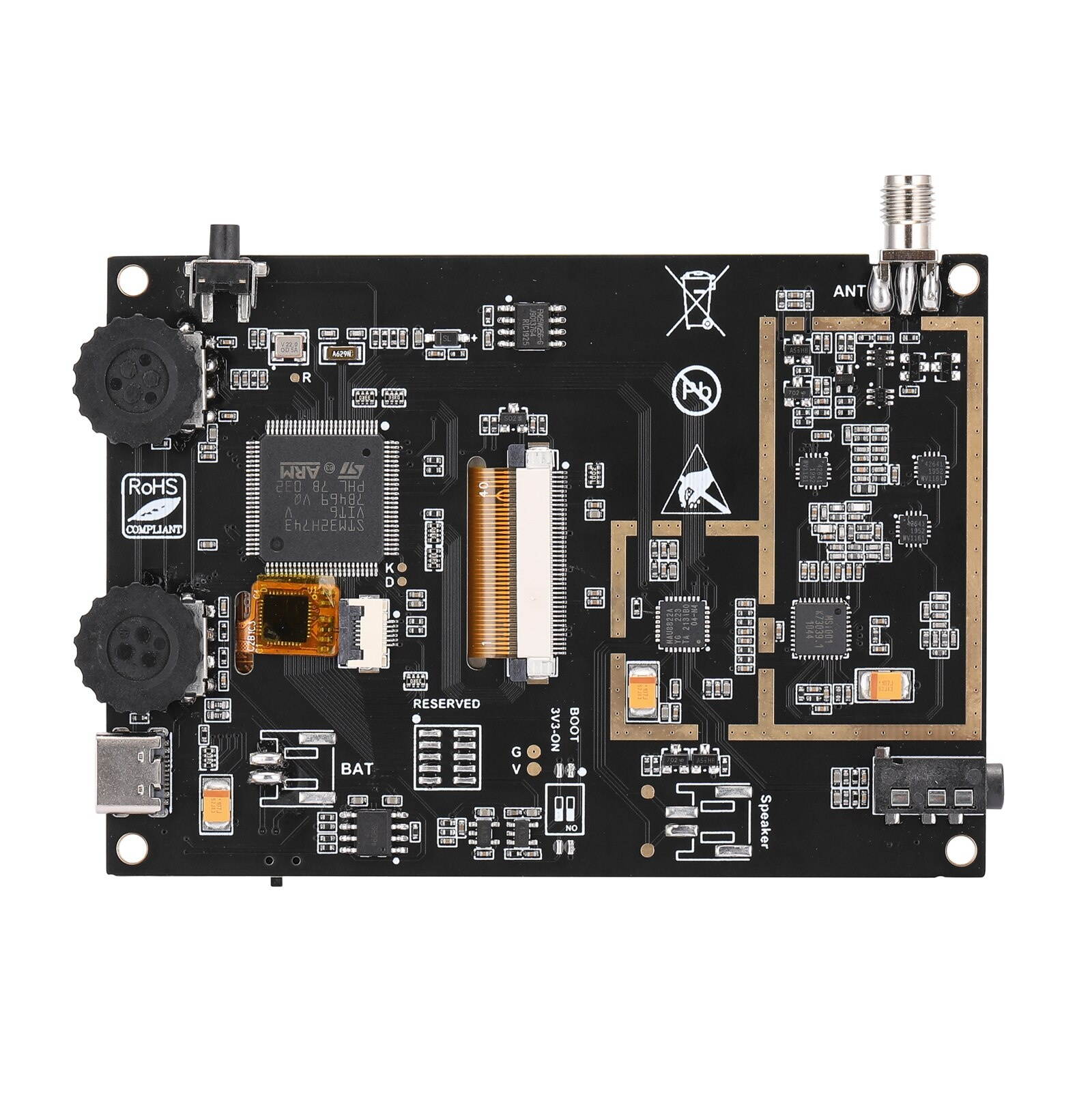 DSP SDR HAM Wireless Receiver Accessory Touchable IPS Display Screen+Main Hardware Fourply Circuit Board Impedance Matching