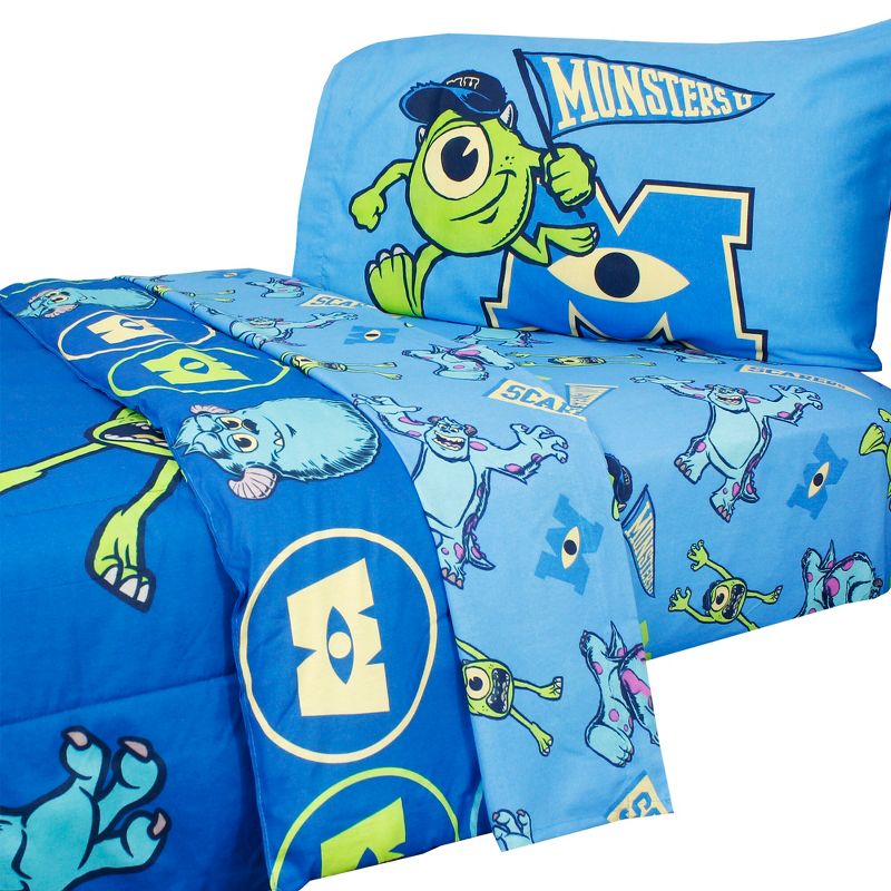 Twin Bedding Set Comforter Sheets - Monsters University..