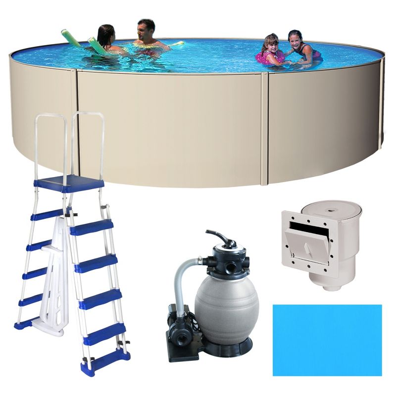 Blue Wave Havana Complete 18' x 52" x 216" Deep Pool Package - Gray