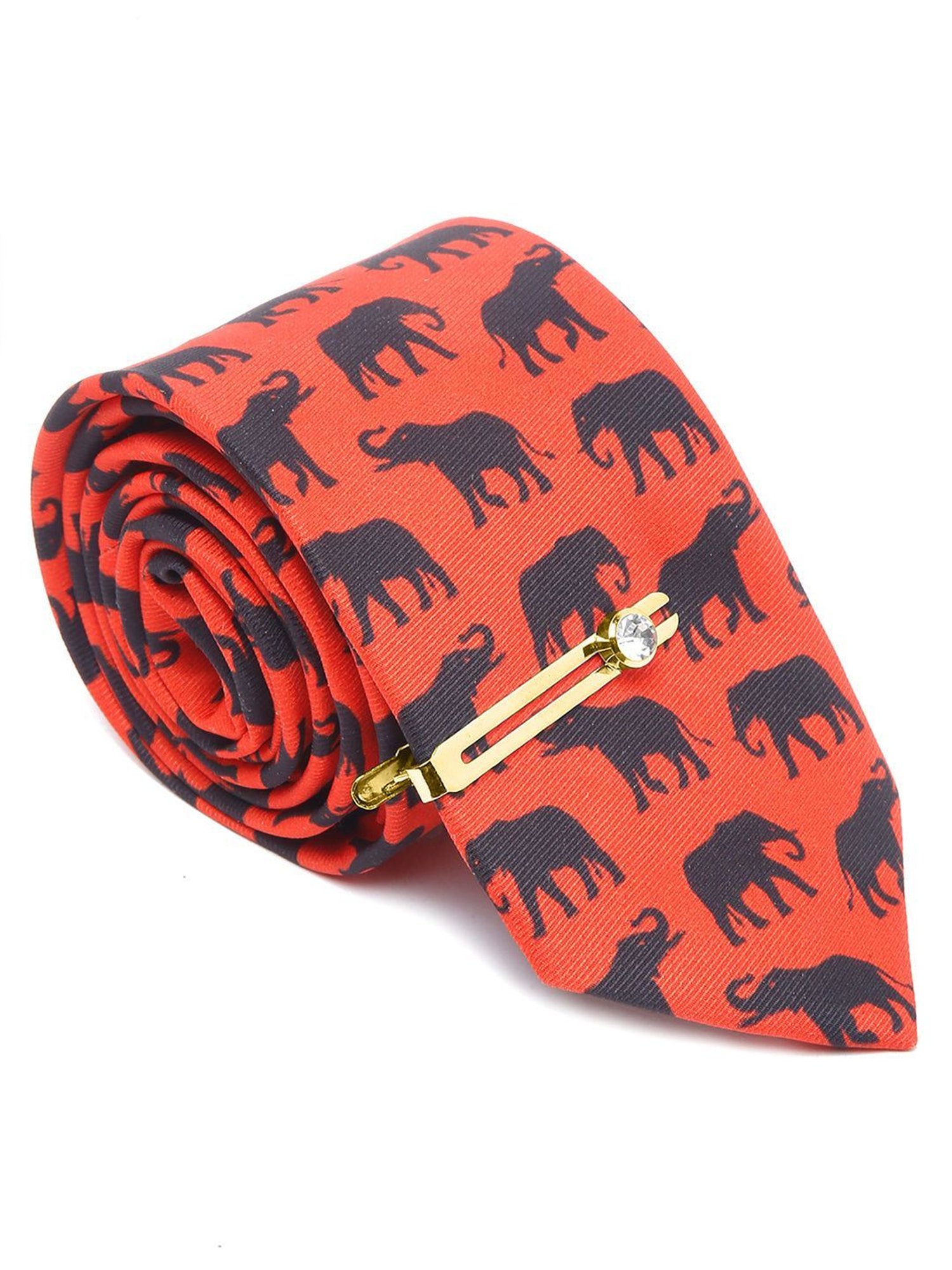 Louis Stitch Orange Printed Necktie Gift Set - Set of 3