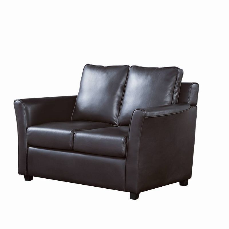 Druld Tufted Loveseat Tufted Leather Brown - Inspire Q