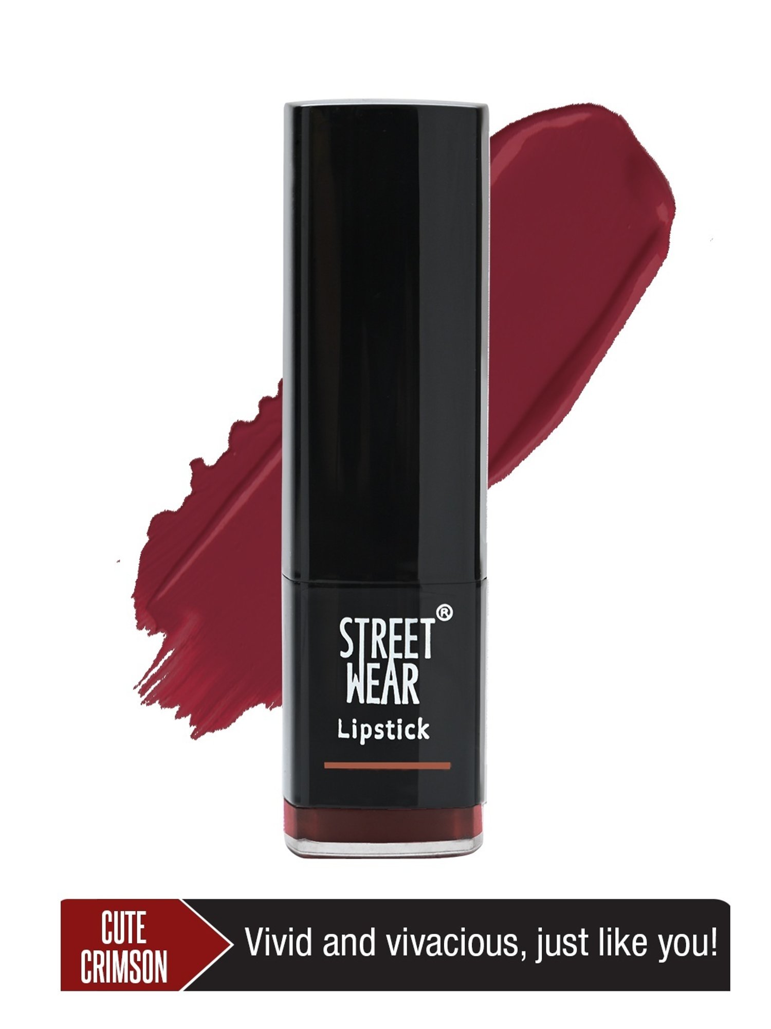 Street Wear Satin Smooth Lipstick Cute Crimson - 4.2 gm