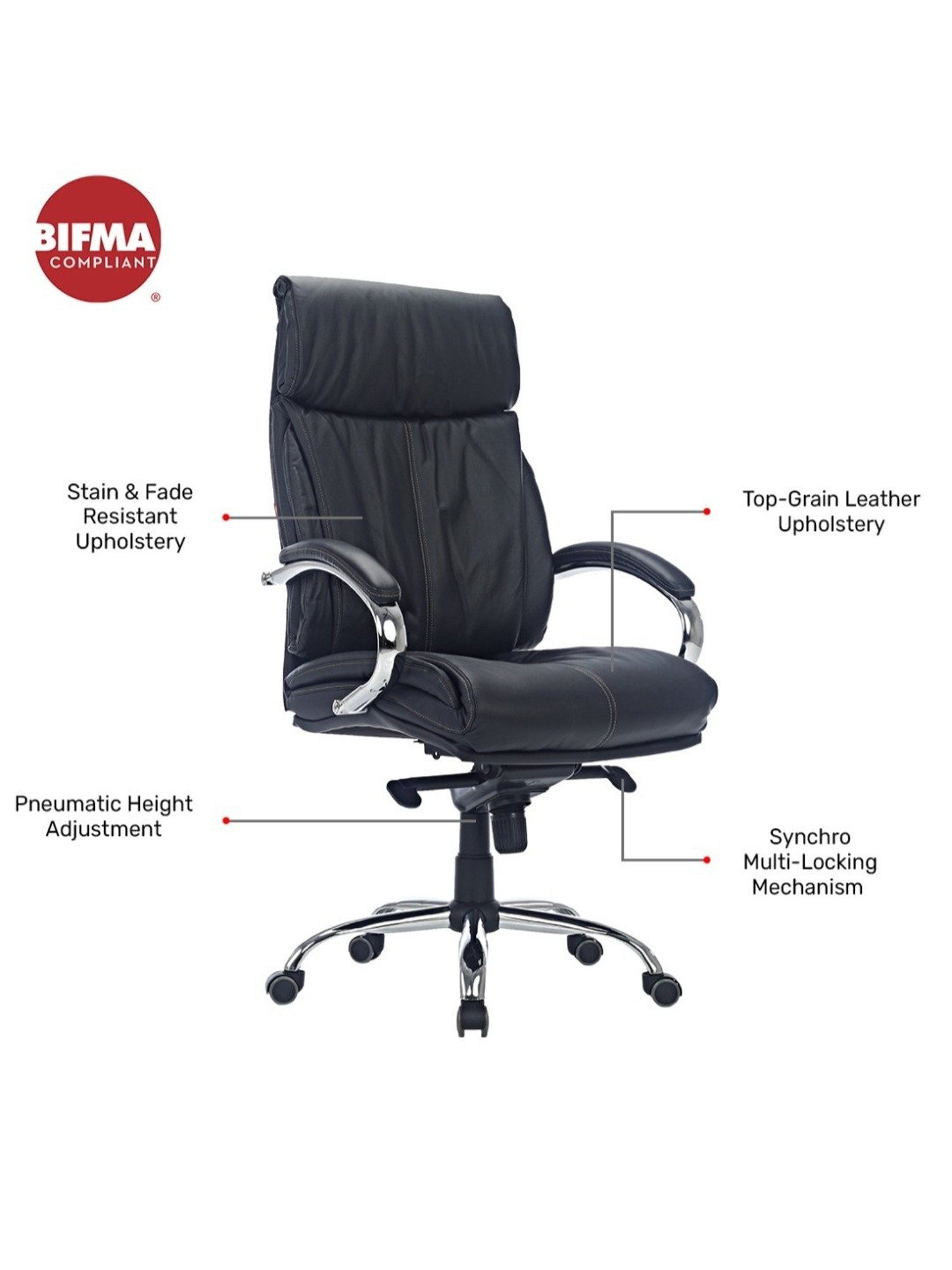 Durian Chaste Black Fabric Executive Chair