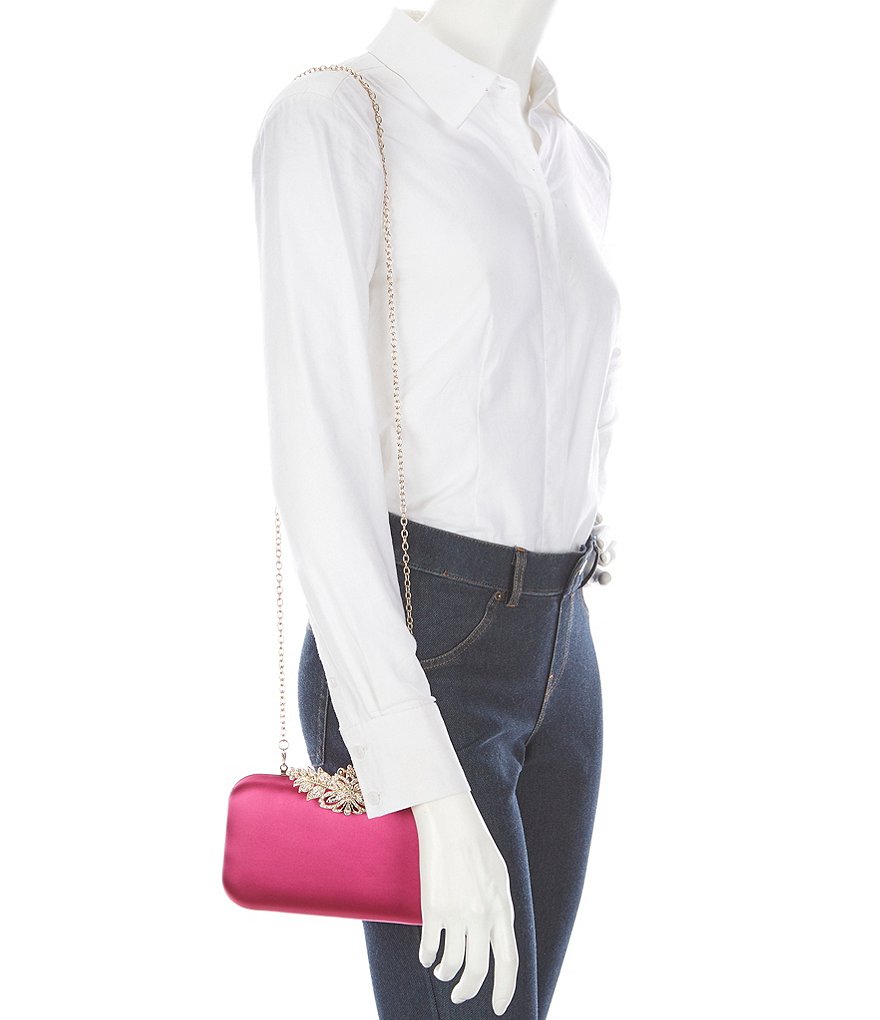 Kate Landry Satin Hinge Minaudiere Clutch Bag