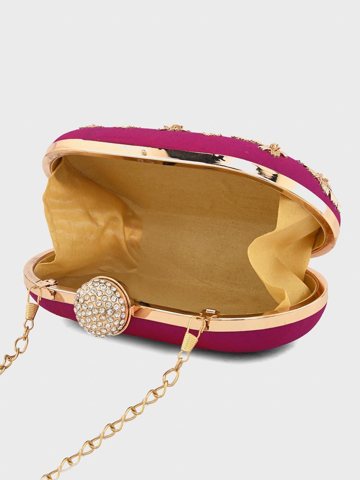 Gaurapakhi Purple Embroidered Clutch