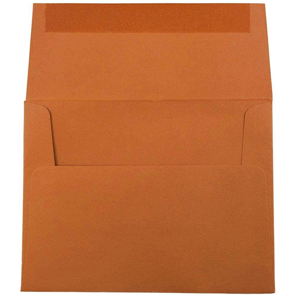 JAM PAPER A2 Premium Invitation Envelopes - 4 3/8 x 5 3/4 - Dark Orange - Bulk 250/Box