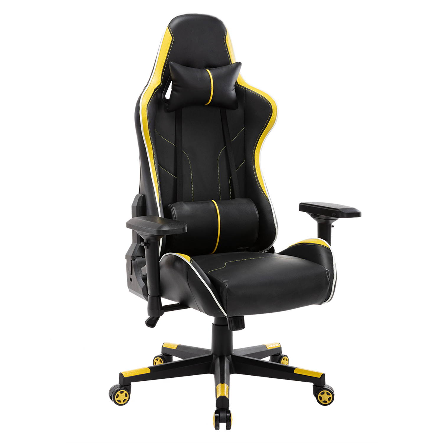 Gaming Chair, UHOMEPRO PU Leather High Back Computer Chair Office Chair, Home Desk Chair, PC Racing Chair, Executive Ergonomic Adjustable Task Chair with Headrest and Lumbar Support
