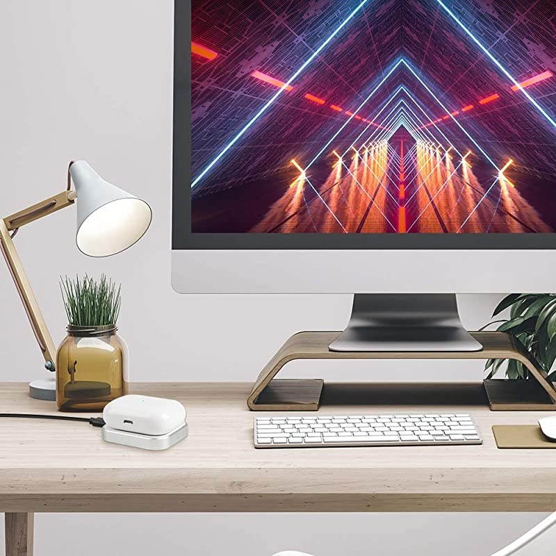 Wireless Charger,  Aluminum Wireless Charging Pad, 5W Lightweight Compact Charging Station Compatible with AirPods Pro, AirPods 2, AirPods Wireless Charging Case(Black)