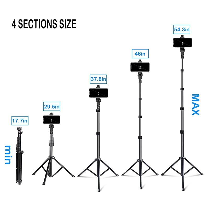 Stick Tripod 54quot Extendable Tripod Stand Phone Tripod Camera Tripod Wireless Remote Shutter Compatible with iPhone 11 pro Xs Max XrAndroidVloggingStreamingPhotographyRecording