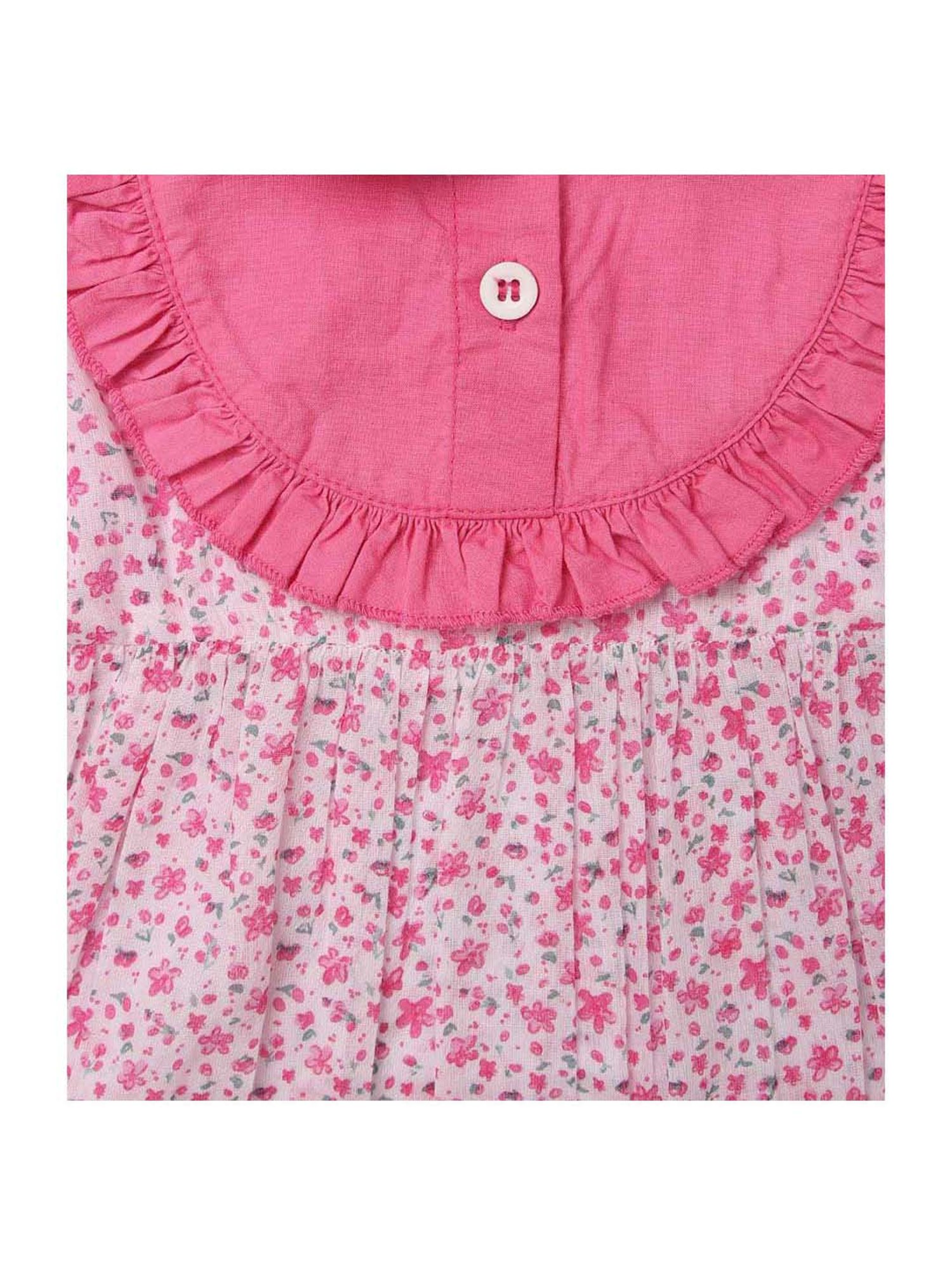 Nino Bambino Kids Pink Cotton Printed Dress