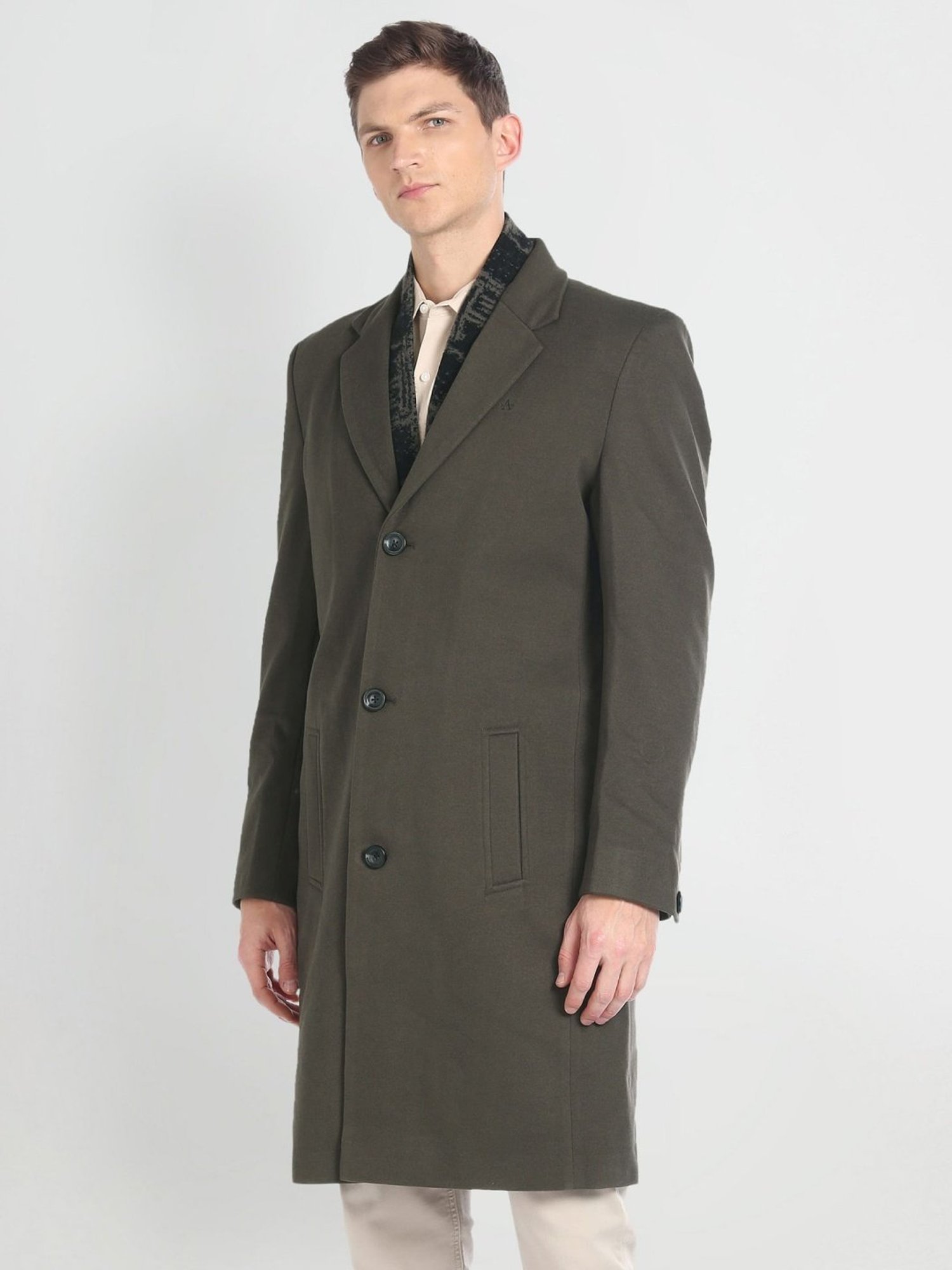 Arrow Sport Olive Regular Fit Overcoat