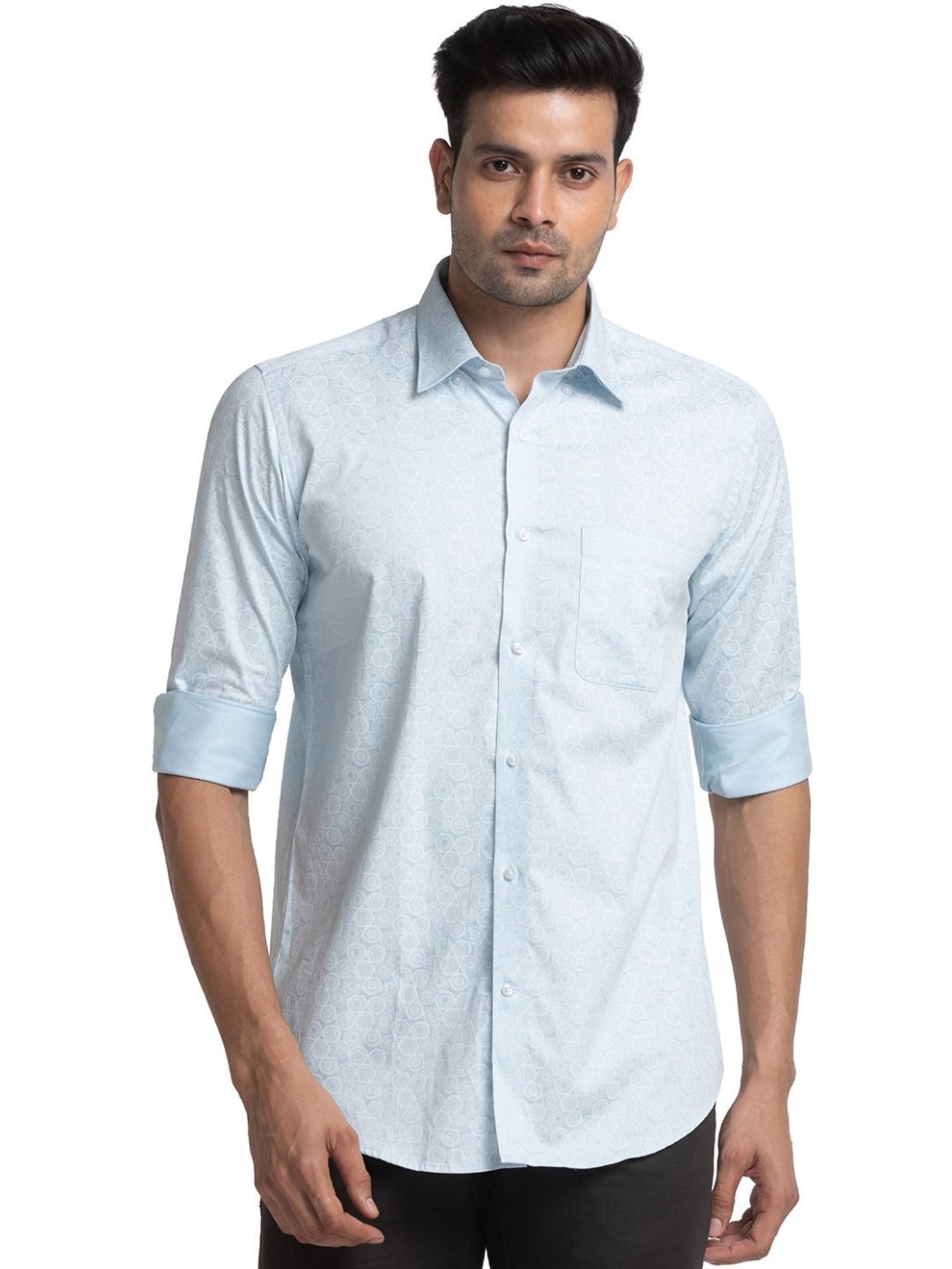 Raymond Blue Contemporary Fit Printed Shirt