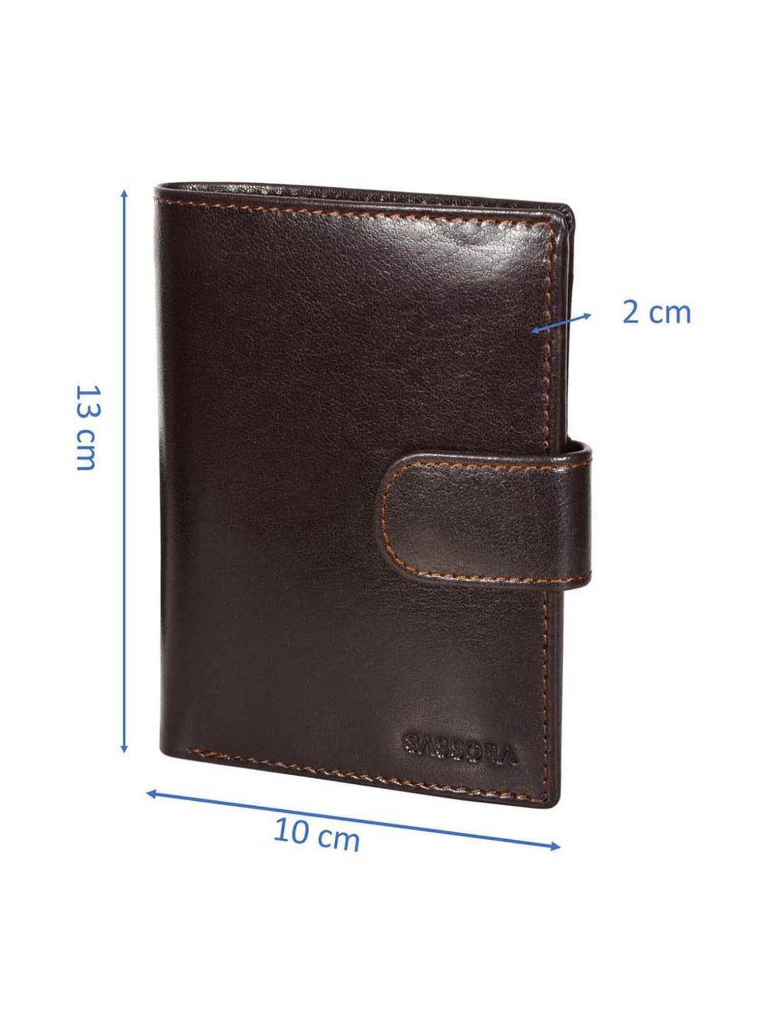 SASSORA Brown Casual Leather Rfid Bi-Fold Wallet for Men