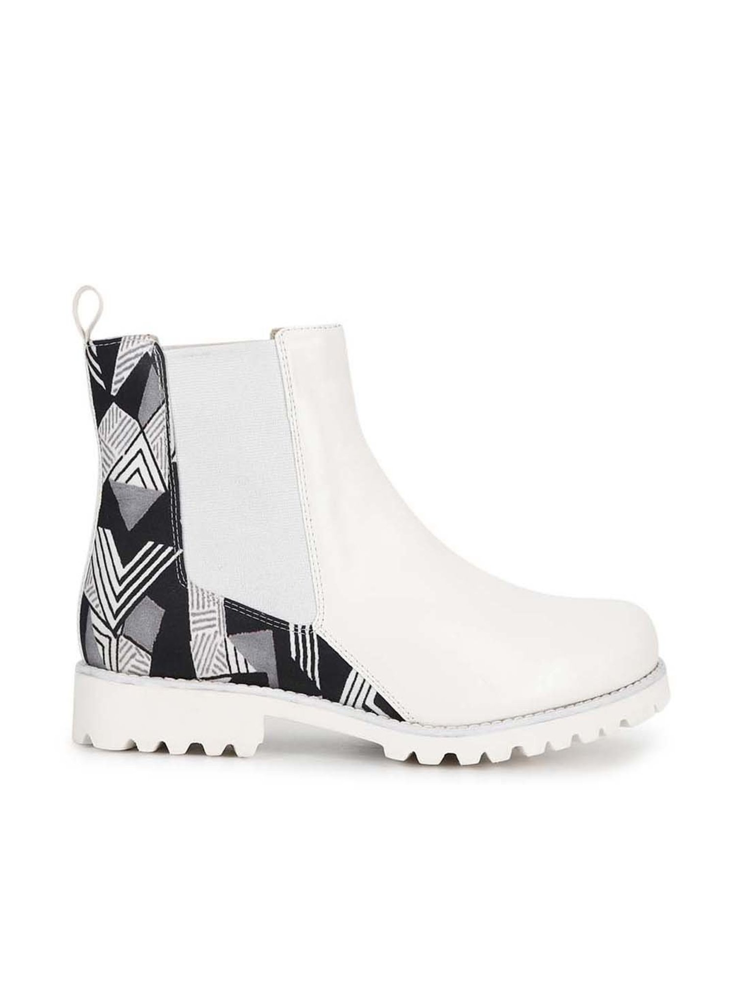 Yoho Women's White Chelsea Boots