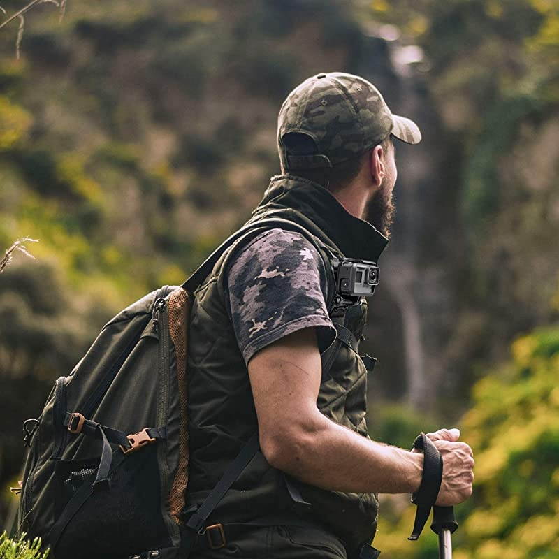 Shoulder Strap Mount with 360 Degree Adjustable Rotation J Hook Buckle Hook amp Loop Fastener Strap for GoPro Hero 2018 GoPro Hero 7 6 5 4 3+ Session Xiaomi Yi Sjcam