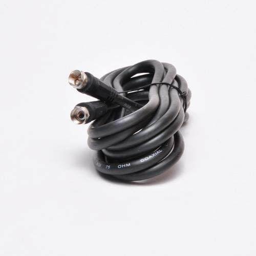 FireFold RG6 Coaxial Cable with F Type Connector, 75 OHM, Black (12FT)