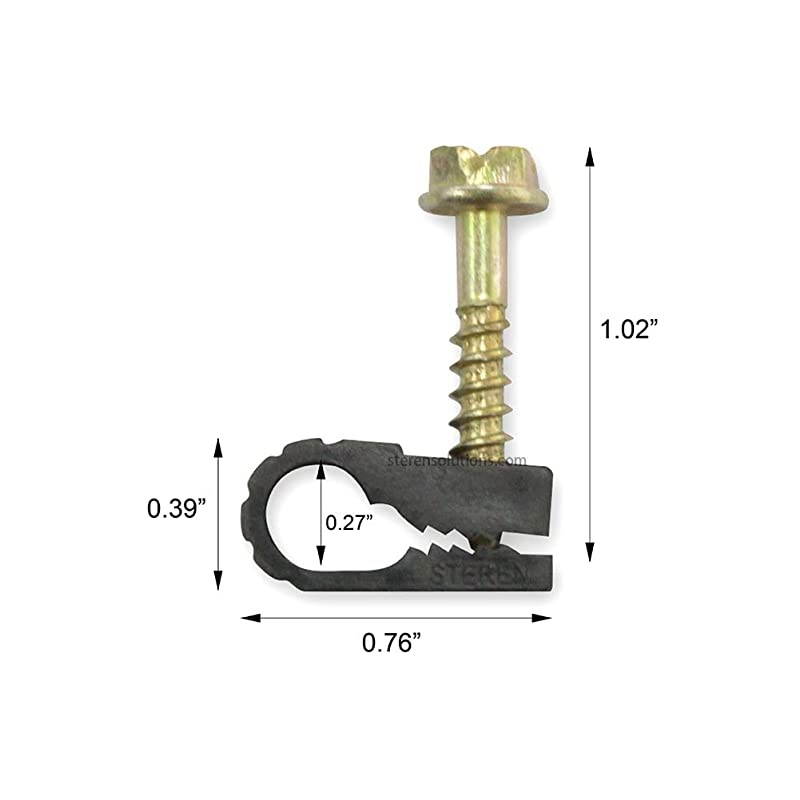 Coaxial Cable Clips Cable Holder Wire Clips Siding Clips For Hanging Cord Holder For Desk Cable Clamps Cord Clip Wire Organizer Clips Tv Mount Screws Black 100 Pack