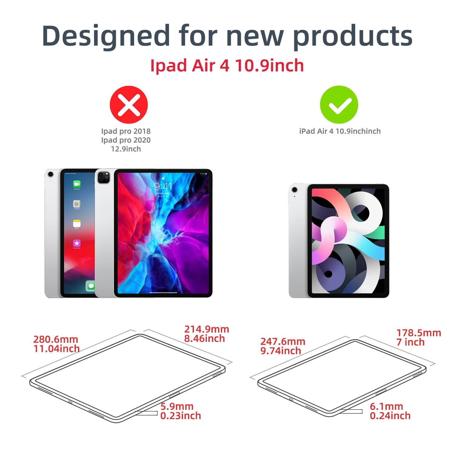 DONWELL For Apple iPad &nbsp;Air&nbsp;4th 10.9&nbsp;inch&nbsp;2020, iPad&nbsp;Pro&nbsp;11&nbsp;inch&nbsp;2018, iPad&nbsp;Pro&nbsp;11&nbsp;inch&nbsp;2020 Leather&nbsp;Case&nbsp;Shockproof Stand&nbsp;Tablet&nbsp;Cover Blue