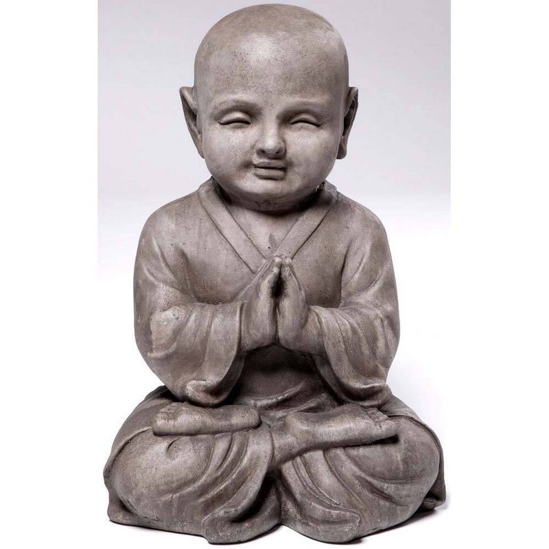 15.75" Indoor/Outdoor Resin Praying Buddha Garden Statue Brown - Alfresco Home LLC