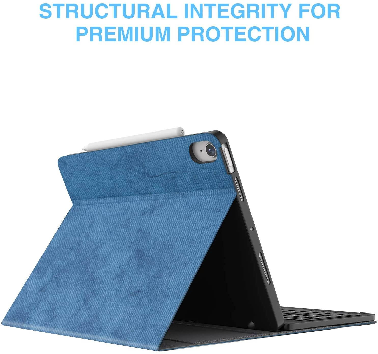 iPad Air 4 Keyboard Case (10.9-inch 2020) - Detachable Wireless Keyboard - Pencil Holder - Flip Stand Cover for iPad Pro 11 2018/iPad Air 4 10.9 Inch 2020 Blue