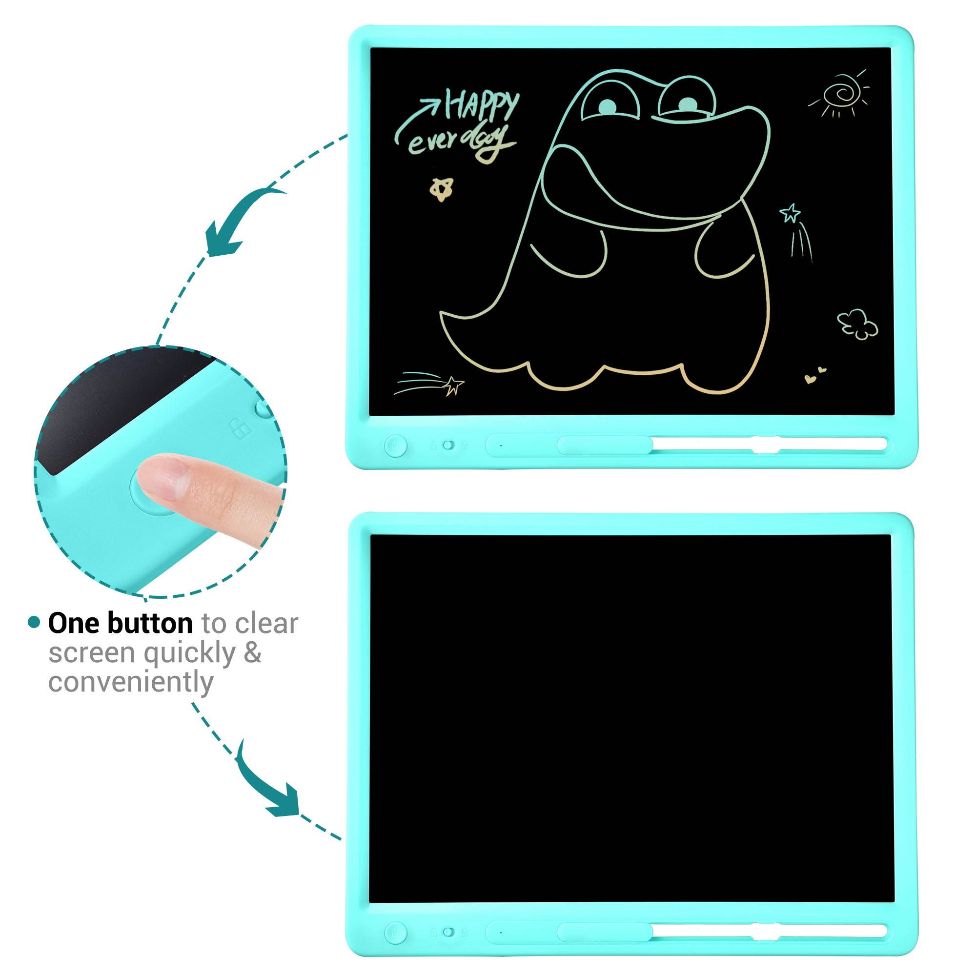 15" LCD Writing Pad Drawing Tablet Electronic Doodle Board Erasable Kids Stylus