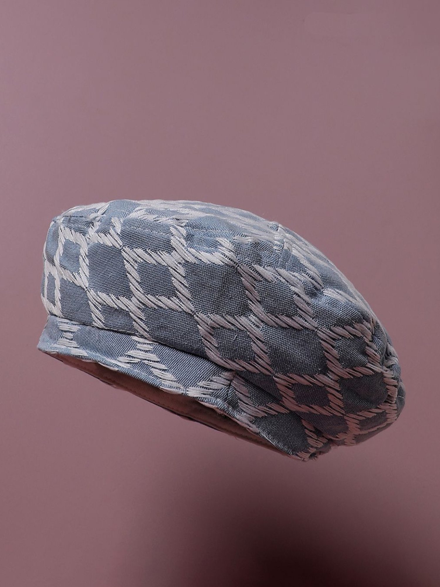 HauteSauce Multicolor Printed Rhombus Weave Beret Hat