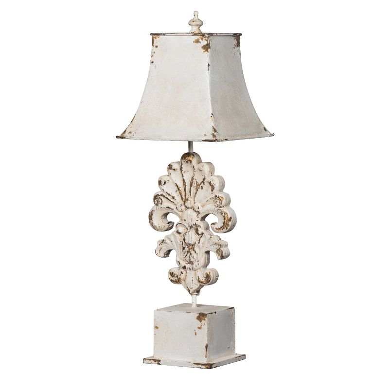 Vintage Table Lamp Distressed White - A&B Home