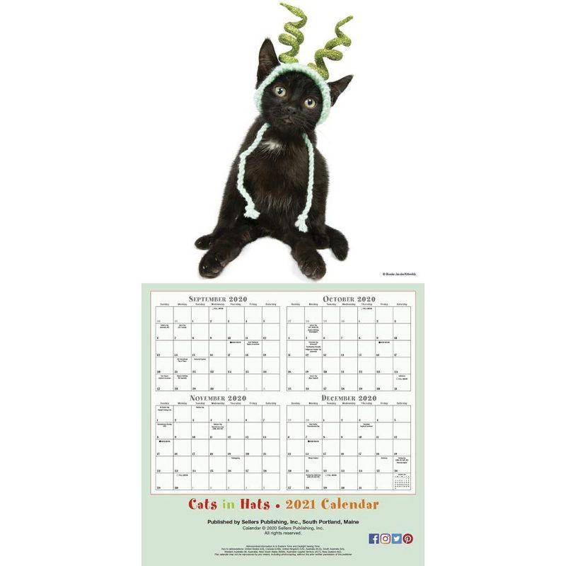 2021 Cats in Hats 16-Month Wall Calendar [Calendar] Sellers Publishing