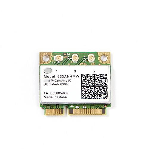 Wireless Centrino Ultimate-N 6300 Wi-Fi Card Dual-band 2.4/5GHz 802.11a/b/g/n 450Mbps 3X3 MIMO 450Mbps 633ANHMW