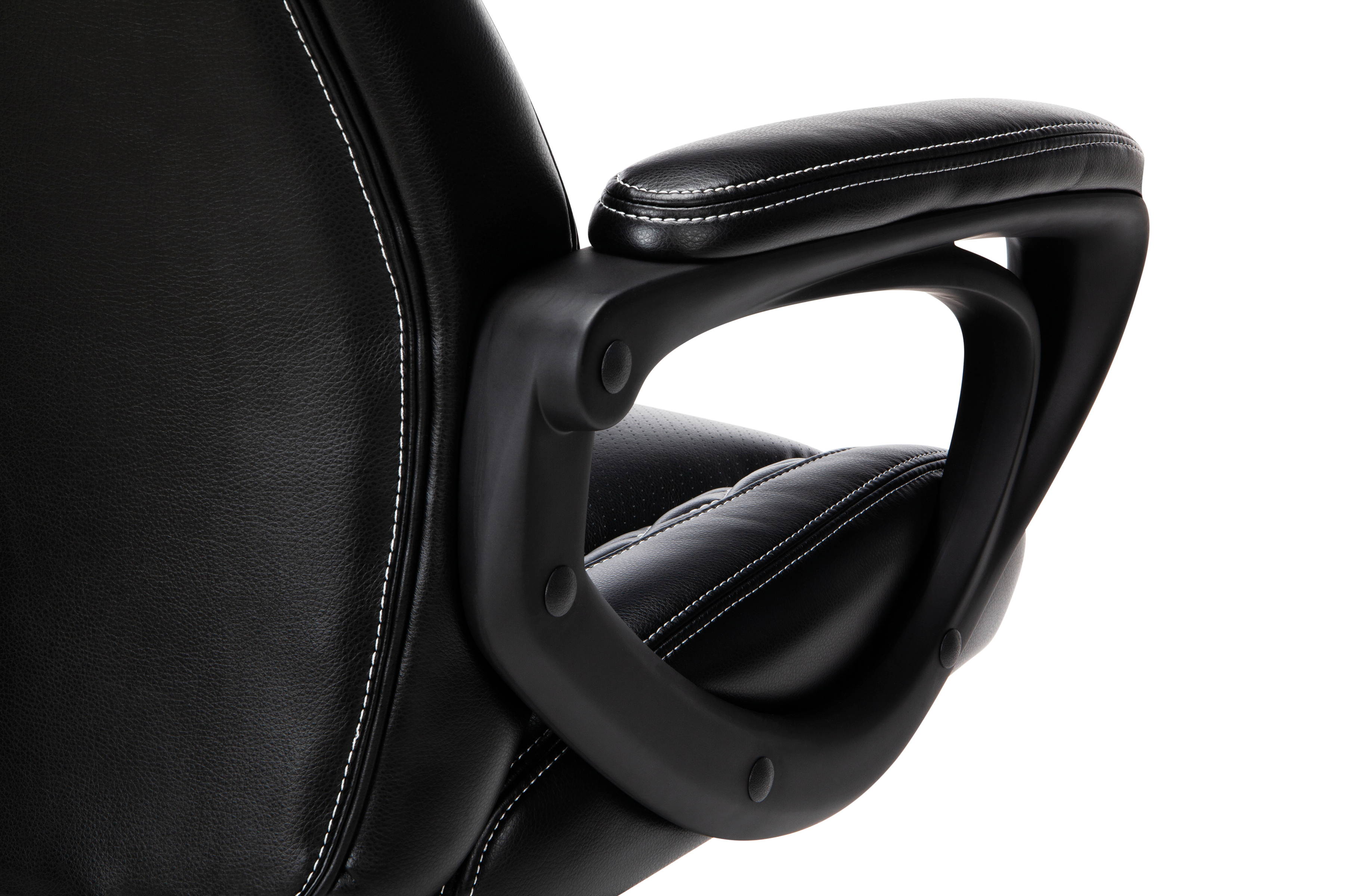 OFM Essentials Collection Racing Style SofThread Leather High Back Office Chair, in White (ESS-6060-WHT)