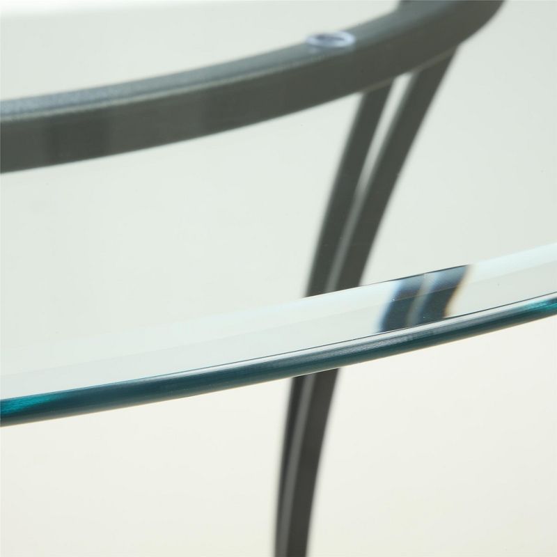 5pc Chandler Glass Top Metal Dining Set Black - Dorel Living