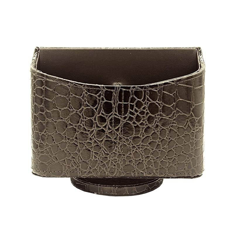 Colorful PU Leather 360 Degrees Rotatable Remote Control/Controller Organizer, Spinning TV Guide/Mail/Media Desktop Organizer Caddy Holder (Black)