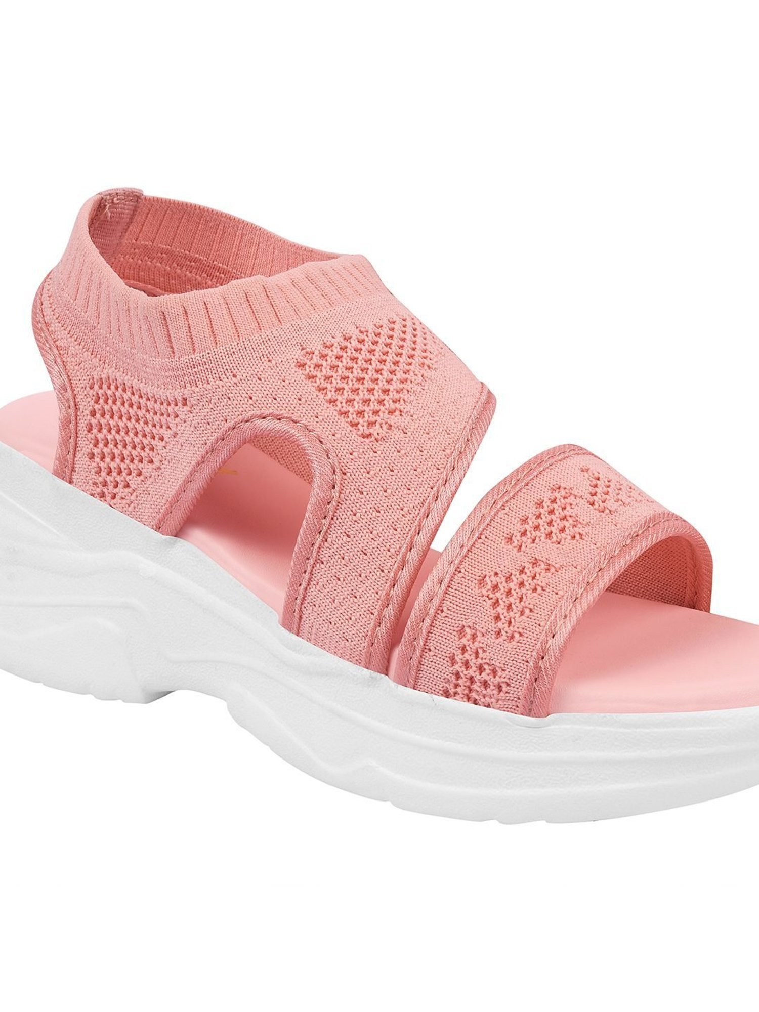 Shoetopia Women's Pink Ankle Strap Wedges