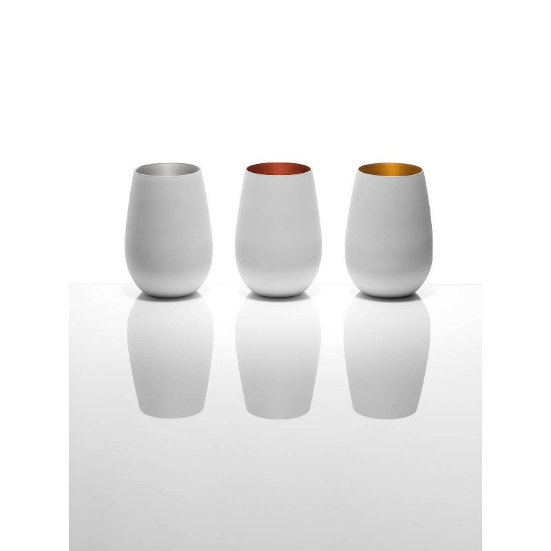 16.5oz 6pk Glass Olympia Tumbler Drinkware Set White/Gold - Stolzle Lausitz