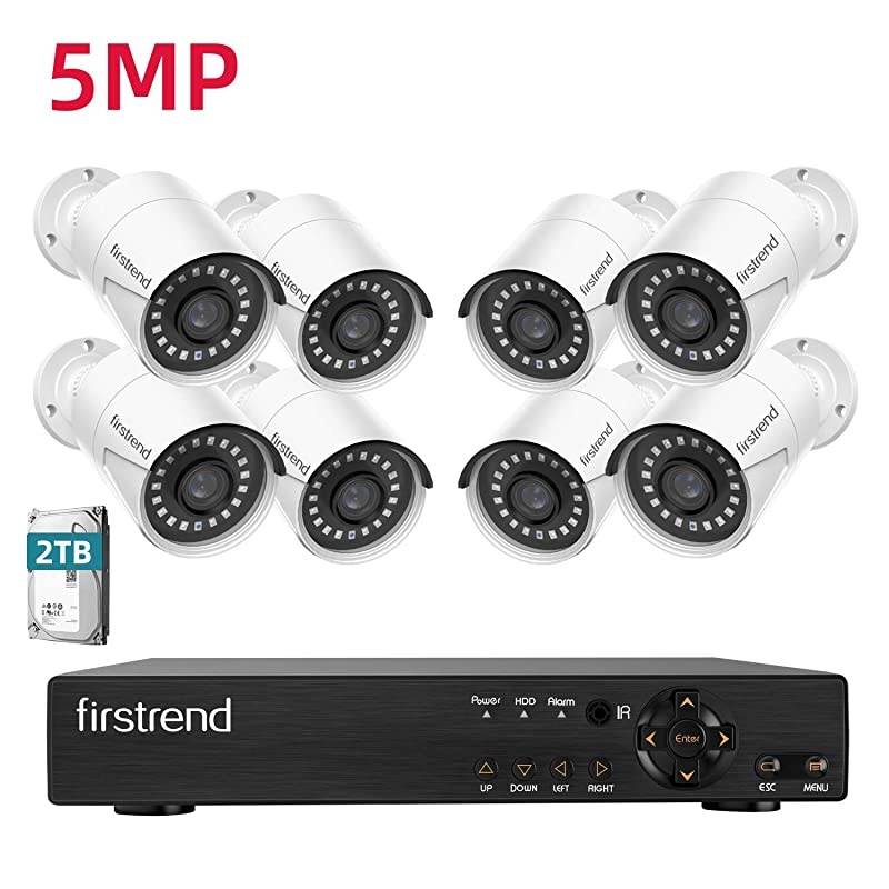 Wired Security Camera System, 5MP Ultra HD Wired Home Surveillance System with 8CH 5MP DVR and 4pcs Indoor Outdoor Weatherproof CCTV Cameras 1TB HDD Night Vision Motion Detection Free APP