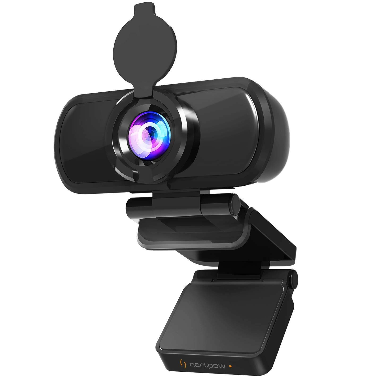 1080P Webcam, NP HD PC Webcam USB Mini Computer Camera Built-in Microphone, Flexible Rotatable Clip, for Laptops, Desktop and Gaming, Black