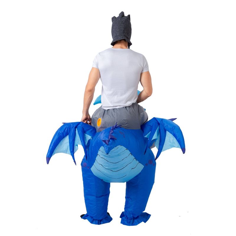 Adult 7' Blue Ice Dragon Ride-On Inflatable Halloween Costume One Size