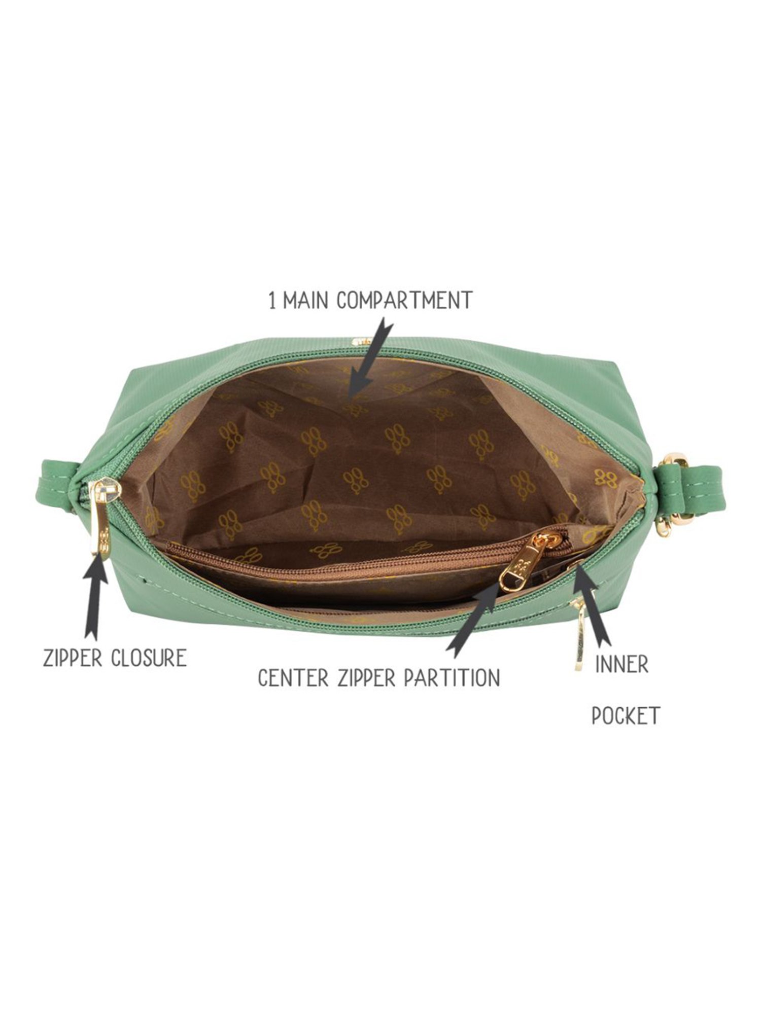 Baggit Green Small Hobo Bag