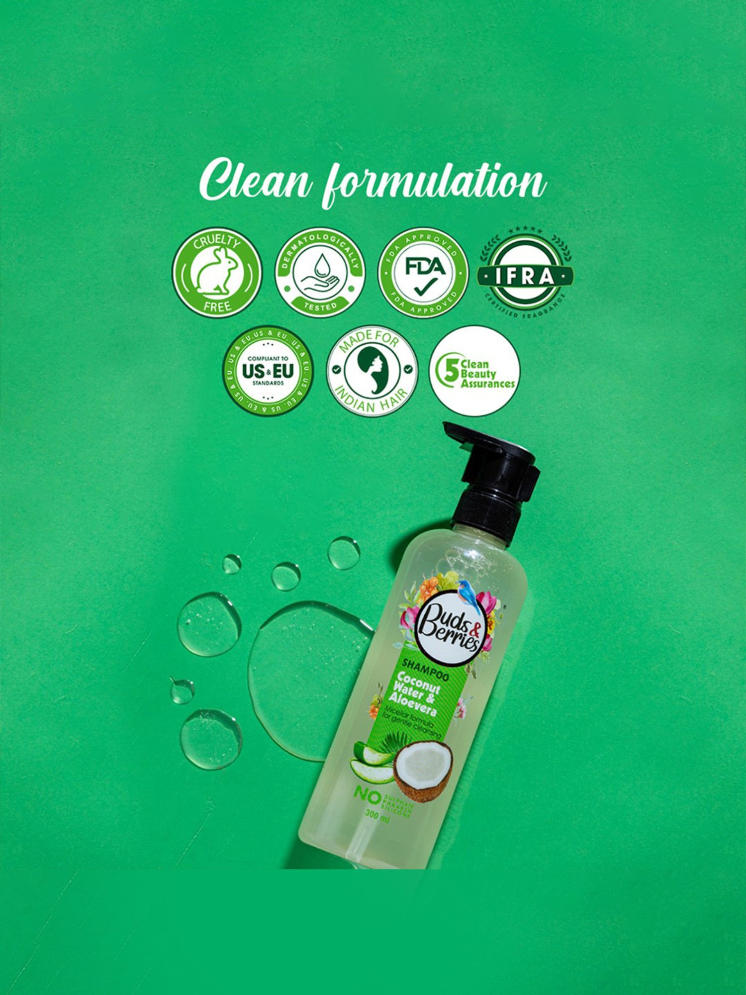 Buds & Berries Coconut Water & Aloe Vera Shampoo - 300 ml